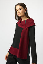 JOSEPH RIBKOFF // 253168 COWL NECK SWEATER WITH ZIPPER