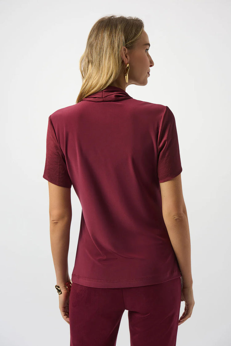 JOSEPH RIBKOFF // 253237 WRAP TOP MERLOT – Trinity Gallery