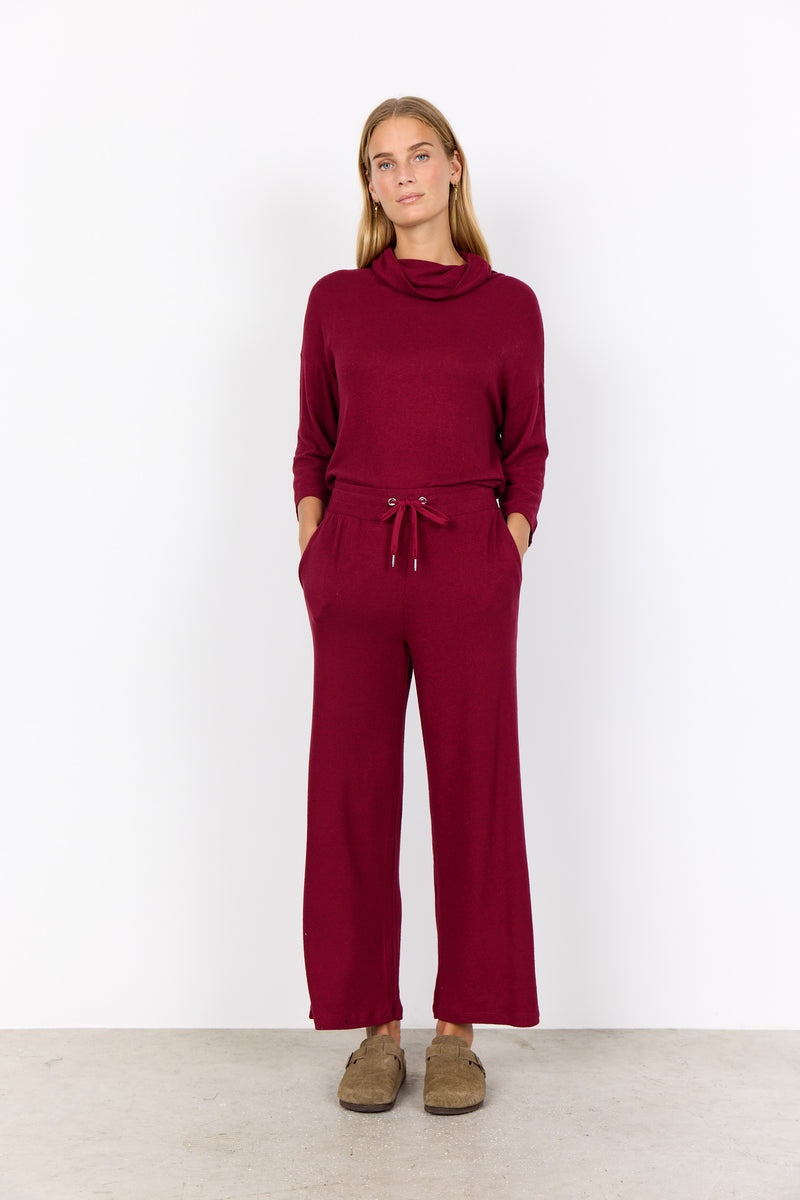SOYA CONCEPT // SC-BIARA 74 DRAWSTRING PANT HEATHER RED