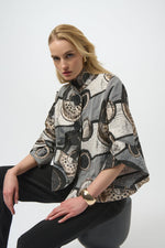 JOSEPH RIBKOFF // 254003 FLARED ABSTRACT JACKET