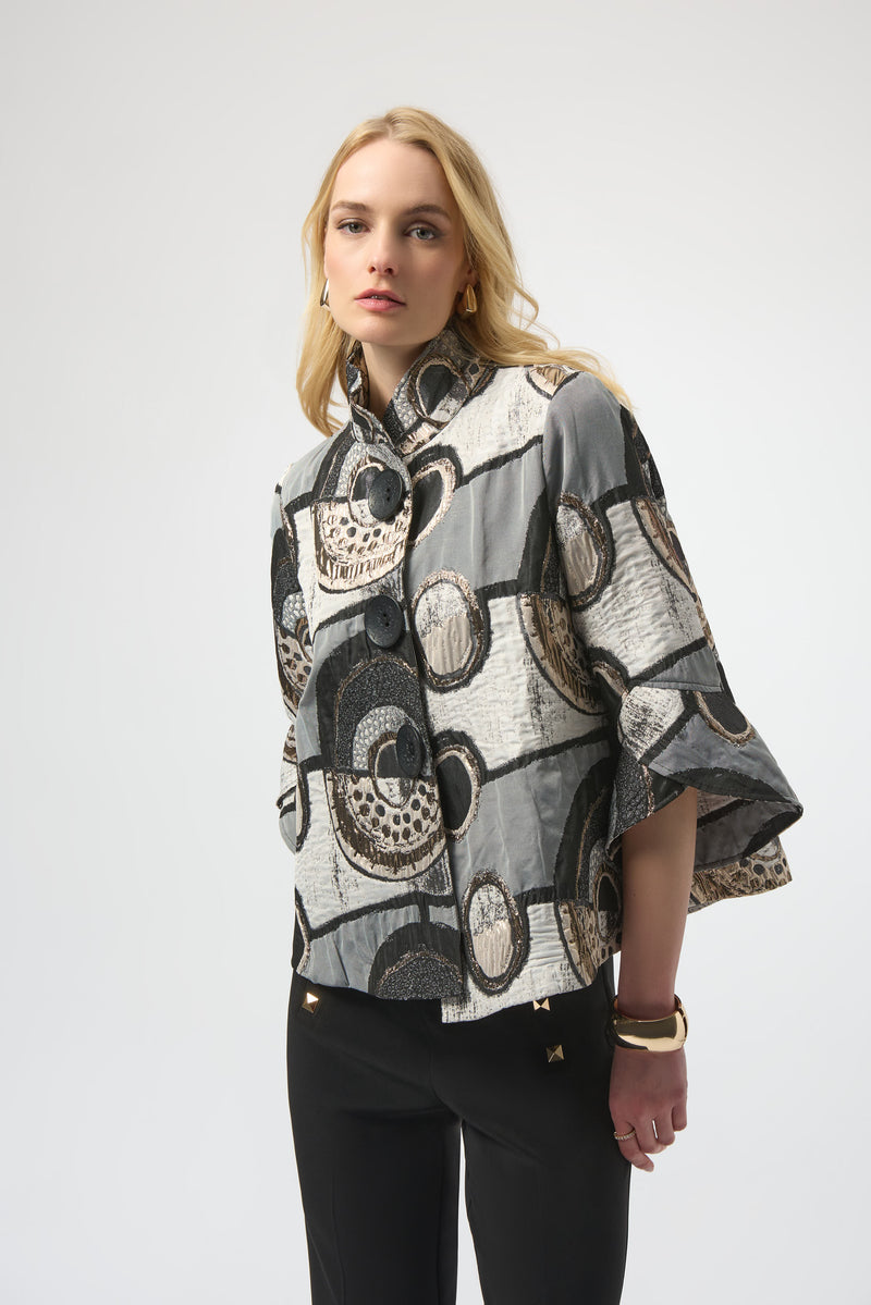 JOSEPH RIBKOFF // 254003 FLARED ABSTRACT JACKET