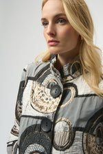 JOSEPH RIBKOFF // 254003 FLARED ABSTRACT JACKET