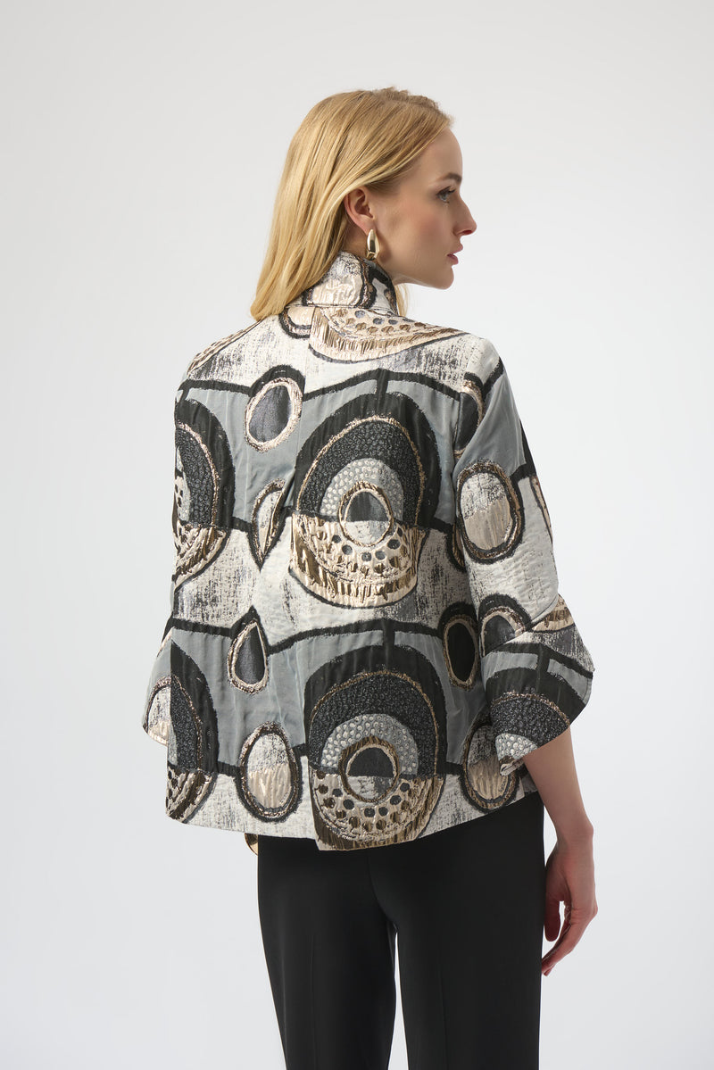 JOSEPH RIBKOFF // 254003 FLARED ABSTRACT JACKET