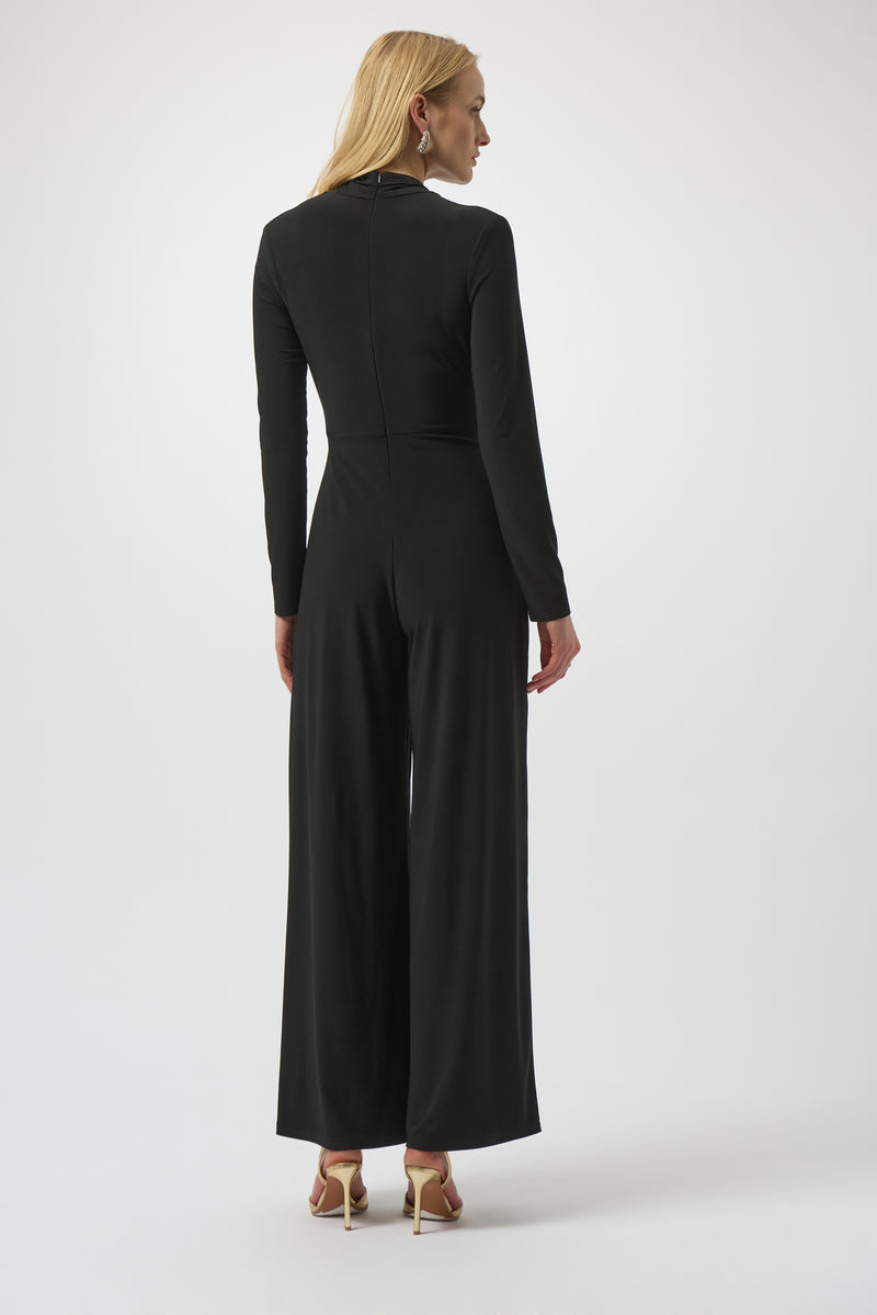 JOSEPH RIBKOFF // 254013 FORMAL VEE NECK JUMPSUIT BLACK