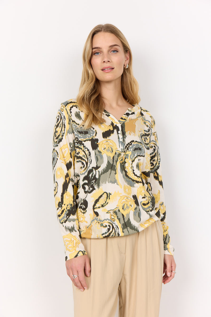 SOYA CONCEPT // FELICITY 502 COLLARLESS BLOUSE