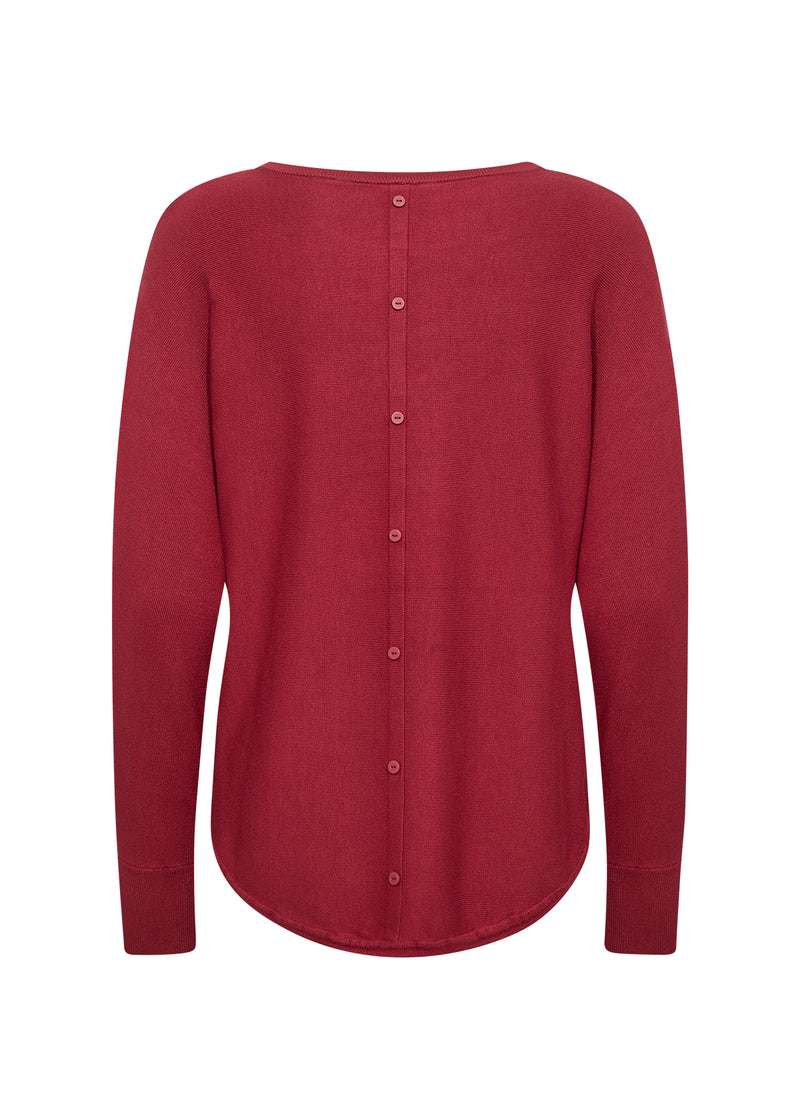 SOYA CONCEPT // SC-DOLLIE 620 SWEATER WITH BACK BUTTON DETAIL RED
