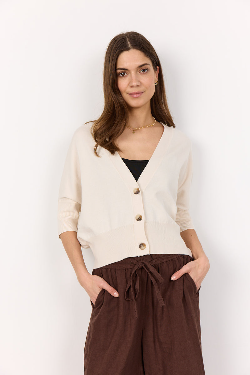 SOYA CONCEPT // DOLLIE 712 SHORT SLEEVED CARDIGAN BEIGE