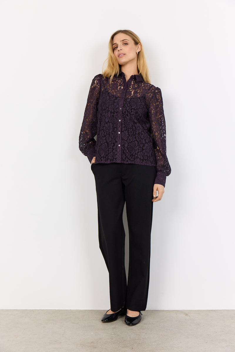 SOYA CONCEPT // SC-NILLA 2 LACE BLOUSE DARK PURPLE