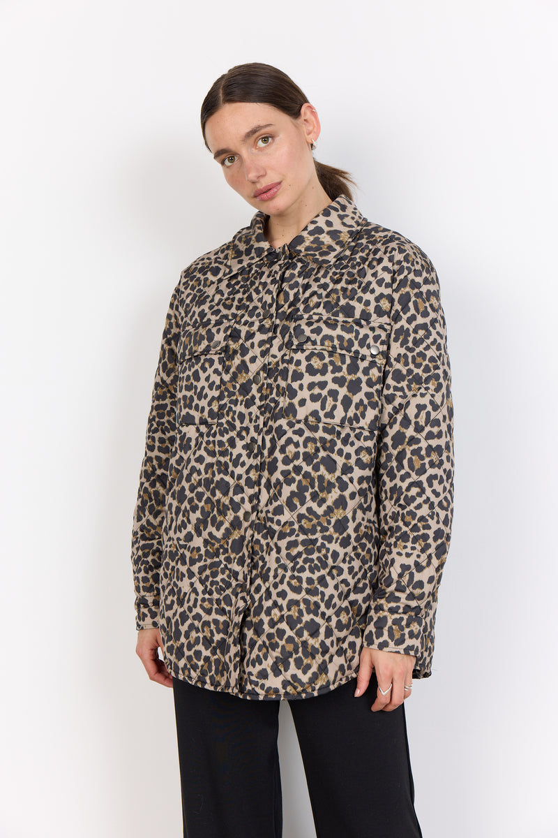 SOYA CONCEPT // SC-SEDINE 1 QUILTED ANIMAL PRINT JACKET