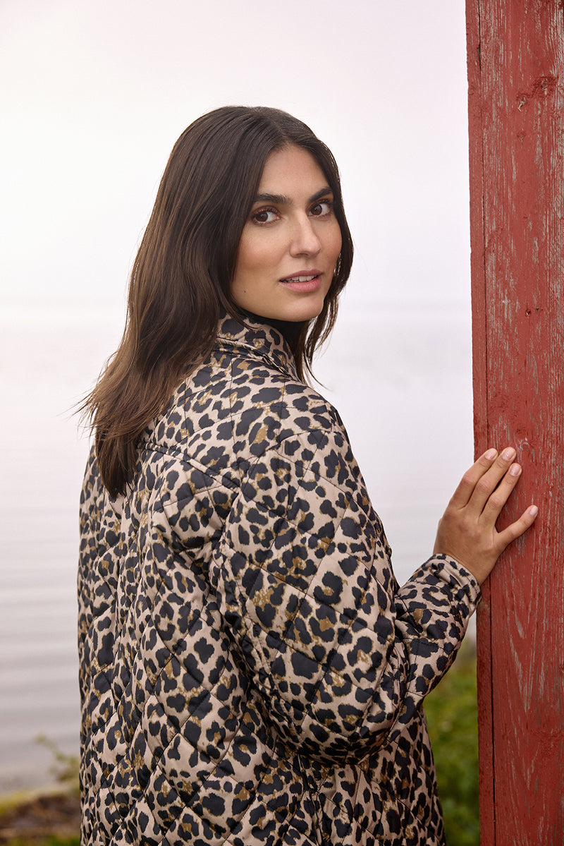 SOYA CONCEPT // SC-SEDINE 1 QUILTED ANIMAL PRINT JACKET