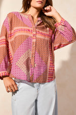 TRIBAL // 5539O DOLMAN SLEEVE BLOUSE PASSION FRUIT