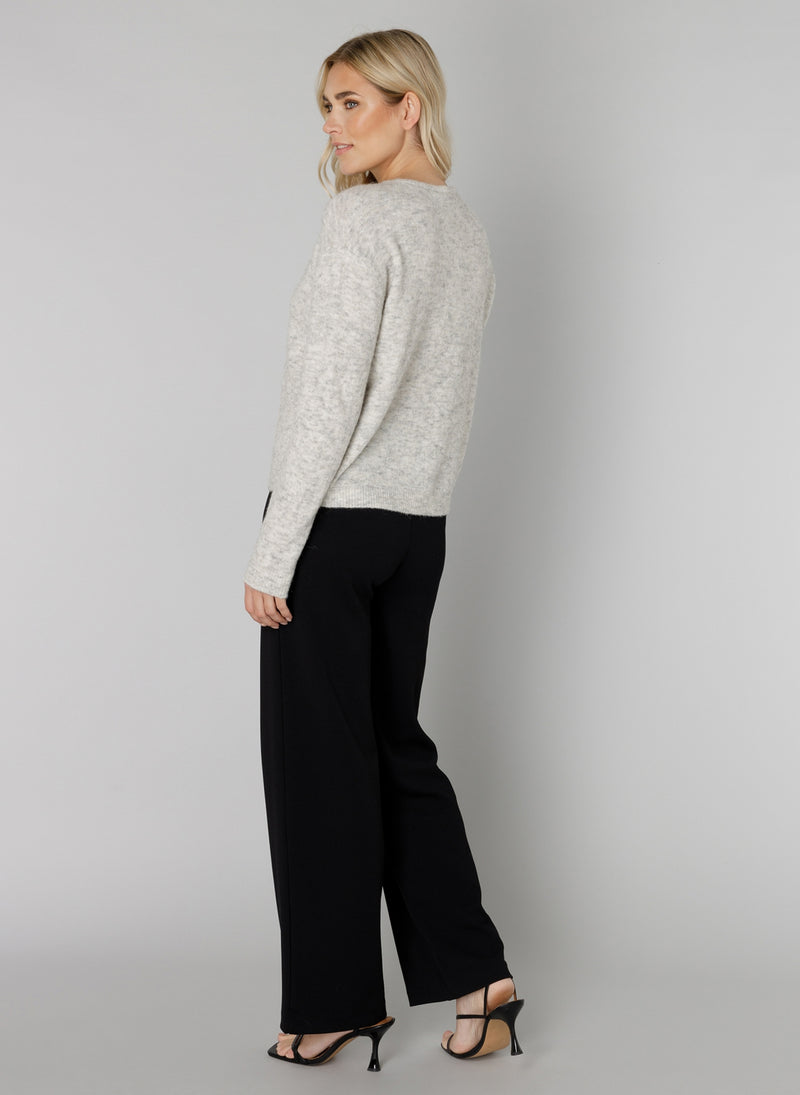 YEST // 6000122 YULI CARDIGAN GREY MELANGE