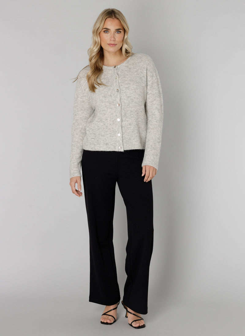 YEST // 6000122 YULI CARDIGAN GREY MELANGE