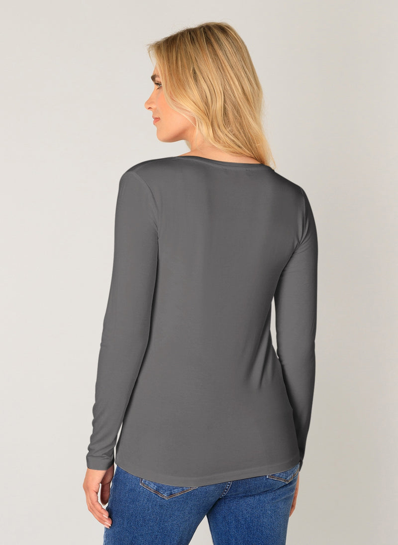 YEST // 6000035 YARE ESSENTIAL TOP DARK GREY