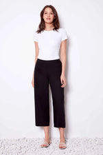 UP! // 68420 CROPPED PULL ON LINEN PANT BLACK