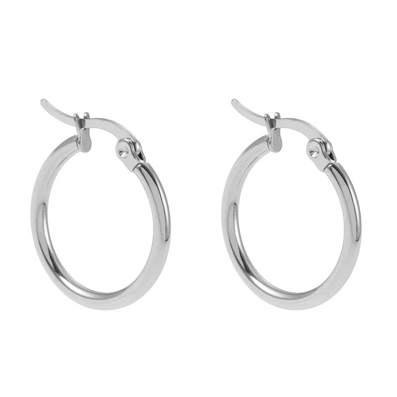 HACKNEY NINE // BIANCA ESSENTIAL HOOP EARRINGS 2cm SILVER