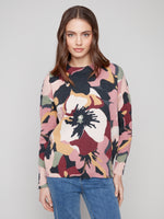 CHARLIE B // C2574RR MOCK NECK SWEATER WITH ZIPPER DETAILS