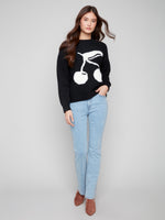 CHARLIE B // 2847 INTARSIA FLUFFY SWEATER