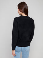 CHARLIE B // 2847 INTARSIA FLUFFY SWEATER