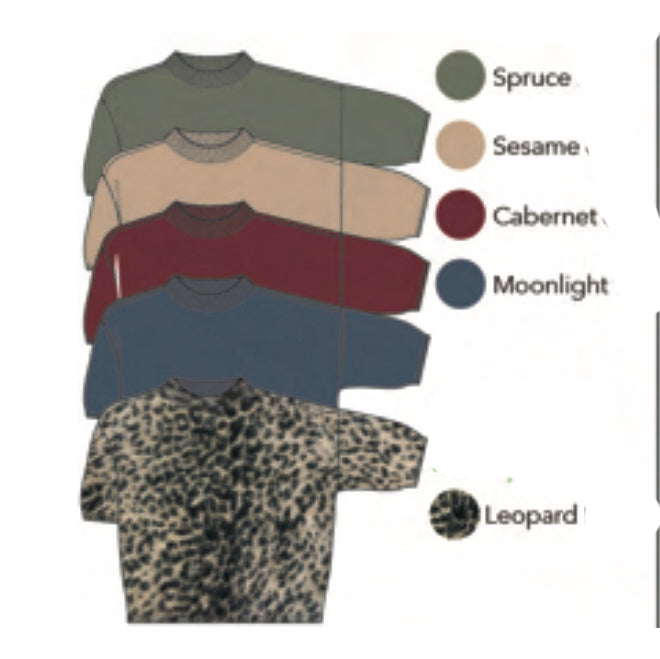 CHARLIE B //  2858 BALLOON SLEEVE SWEATER CABERNET