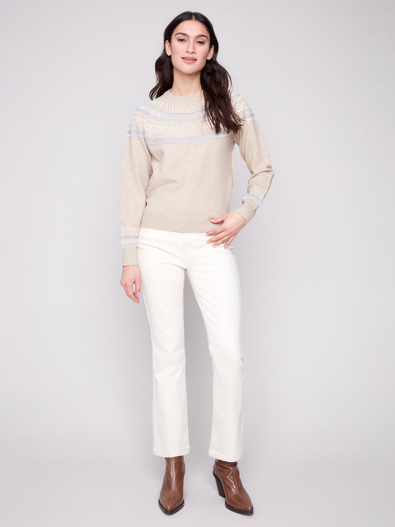 CHARLIE B // 2924 JACQUARD SWEATER
