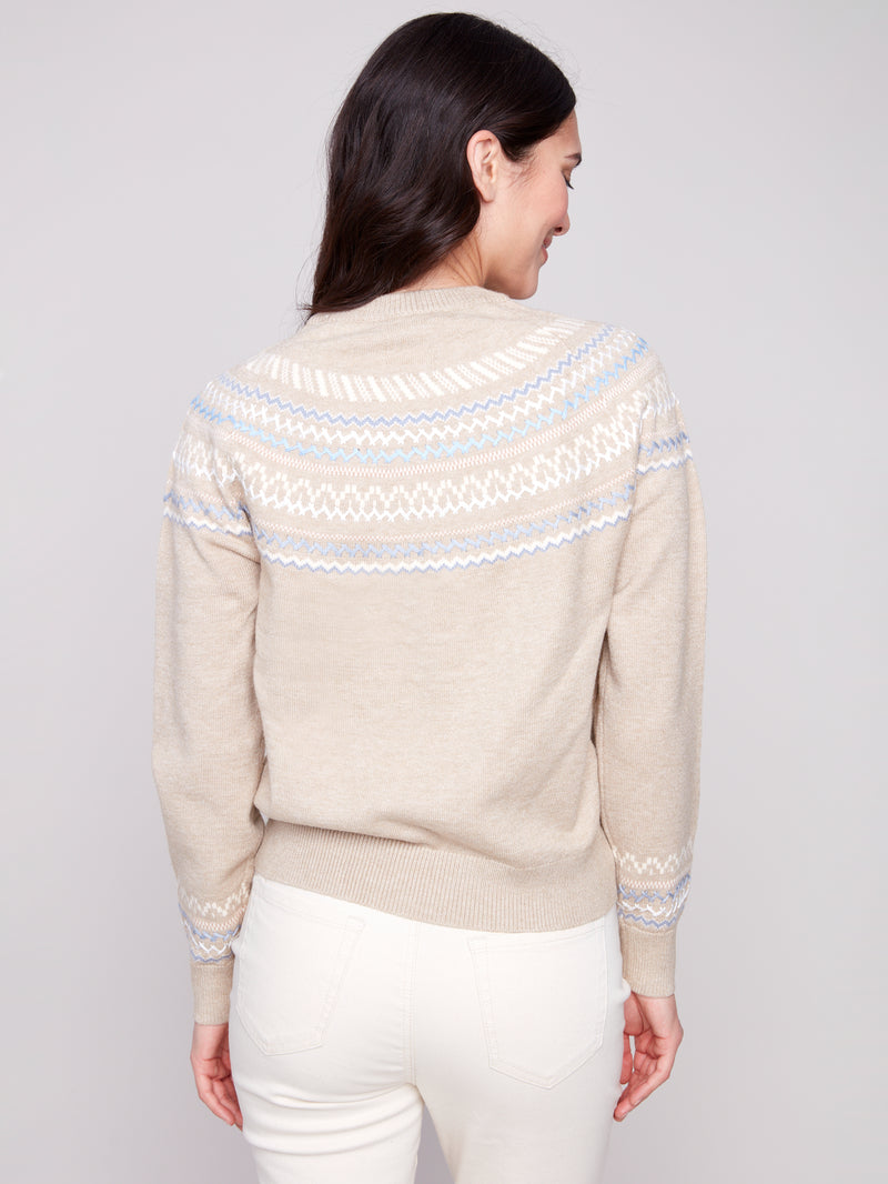 CHARLIE B // 2924 JACQUARD SWEATER