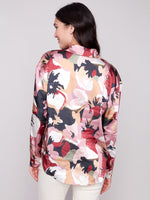 CHARLIE B // 4489D PRINTED SATIN BLOUSE