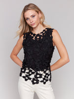 CHARLIE B // 4566 SLEEVELESS CROCHET TOP