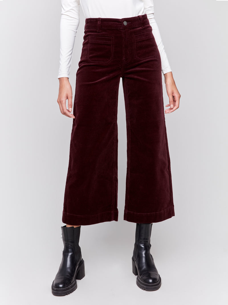 CHARLIE B // 5538 CROPPED WIDE-LEG PANTS