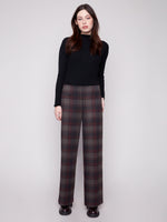 CHARLIE B // 5540P WIDE LEG PULL-ON PLAID PANTS