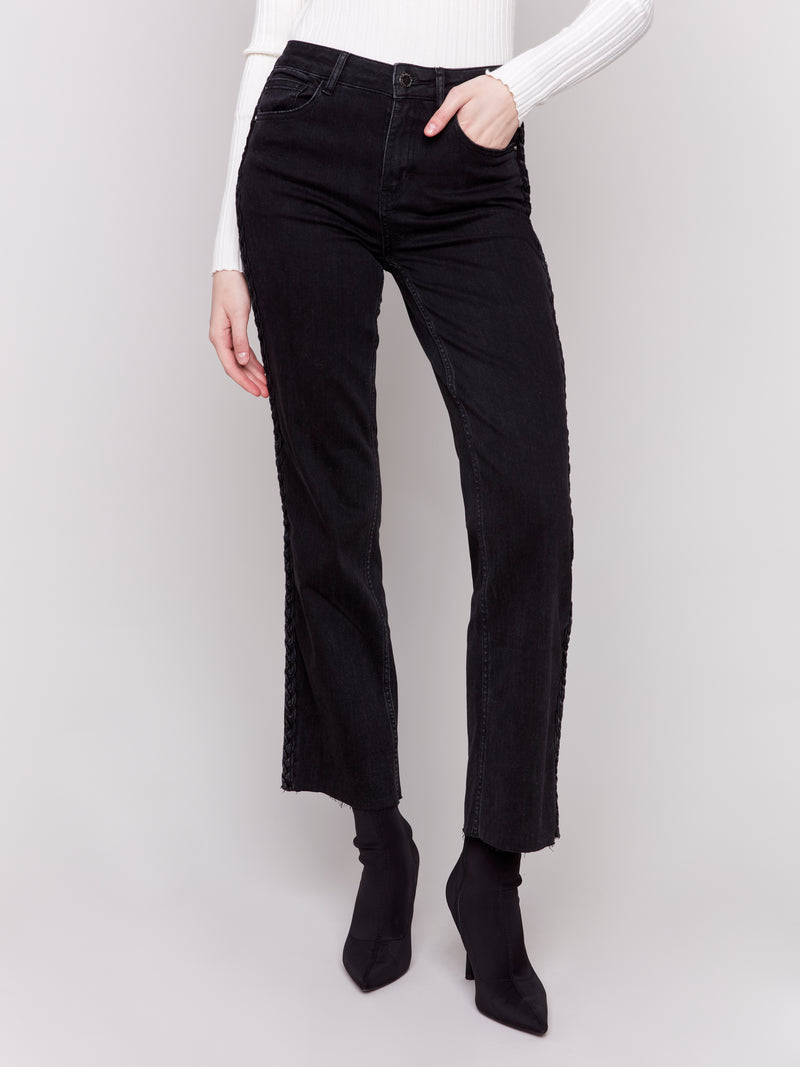 CHARLIE B // 5547 BRAIDED DENIM CHARCOAL