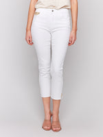 CHARLIE B // 5613 CROPPED JEANS WITH SEQUIN COIN DETAIL