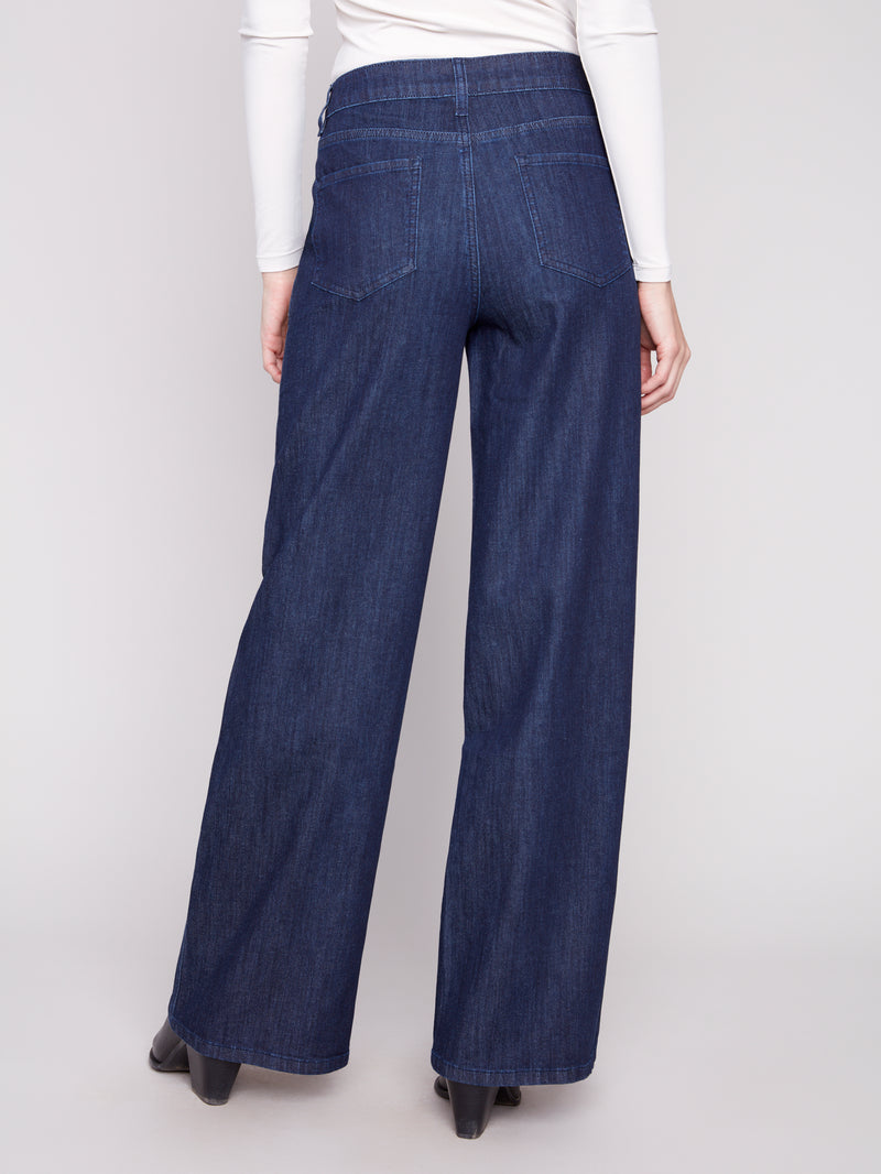 CHARLIE B // 5659 WIDE LEG DENIM BLUE BLACK