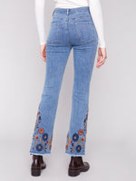 CHARLIE B // 5667 FLARED DENIM MEDIUM BLUE
