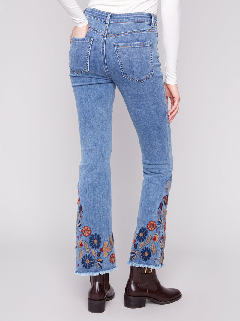 CHARLIE B // 5667 FLARED DENIM MEDIUM BLUE