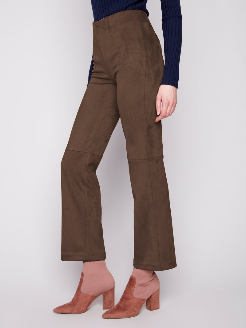 CHARLIE B // 5685 FAUX SUEDE PULL ON PANTS MOCHAh