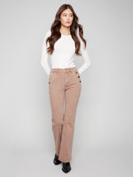 CHARLIE B // 5690 FLARED DENIM WITH BUTTON DETAIL