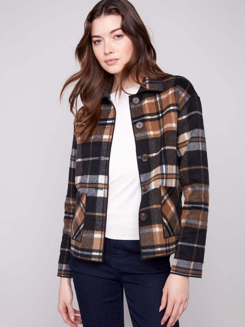 CHARLIE B // 6185Y REVERSIBLE JACKET COCOA