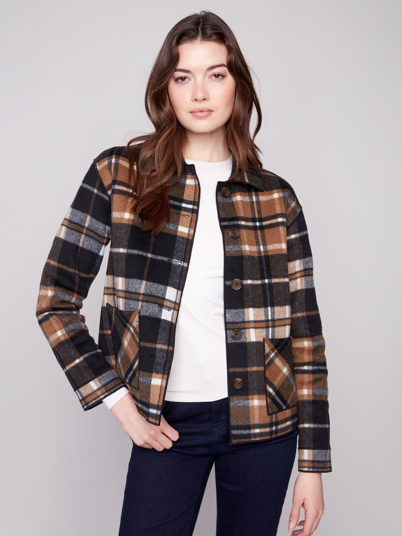 CHARLIE B // 6185Y REVERSIBLE JACKET COCOA