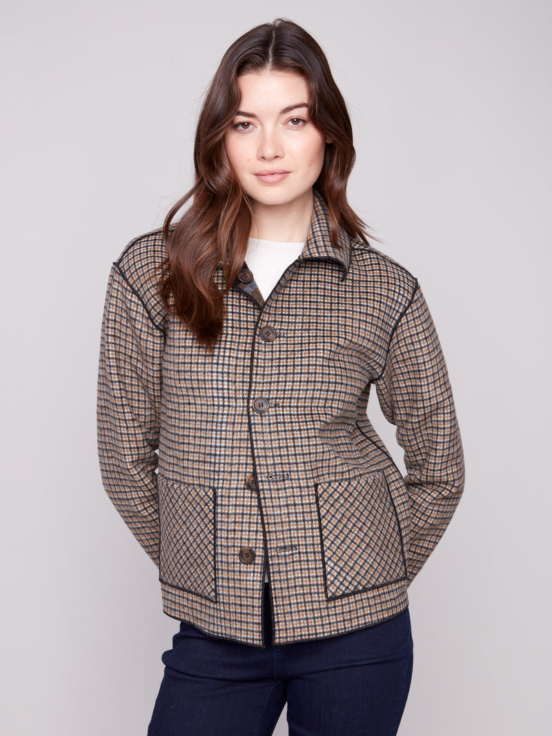 CHARLIE B // 6185Y REVERSIBLE JACKET COCOA