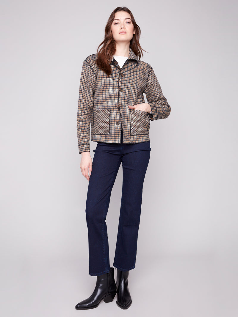 CHARLIE B // 6185Y REVERSIBLE JACKET COCOA