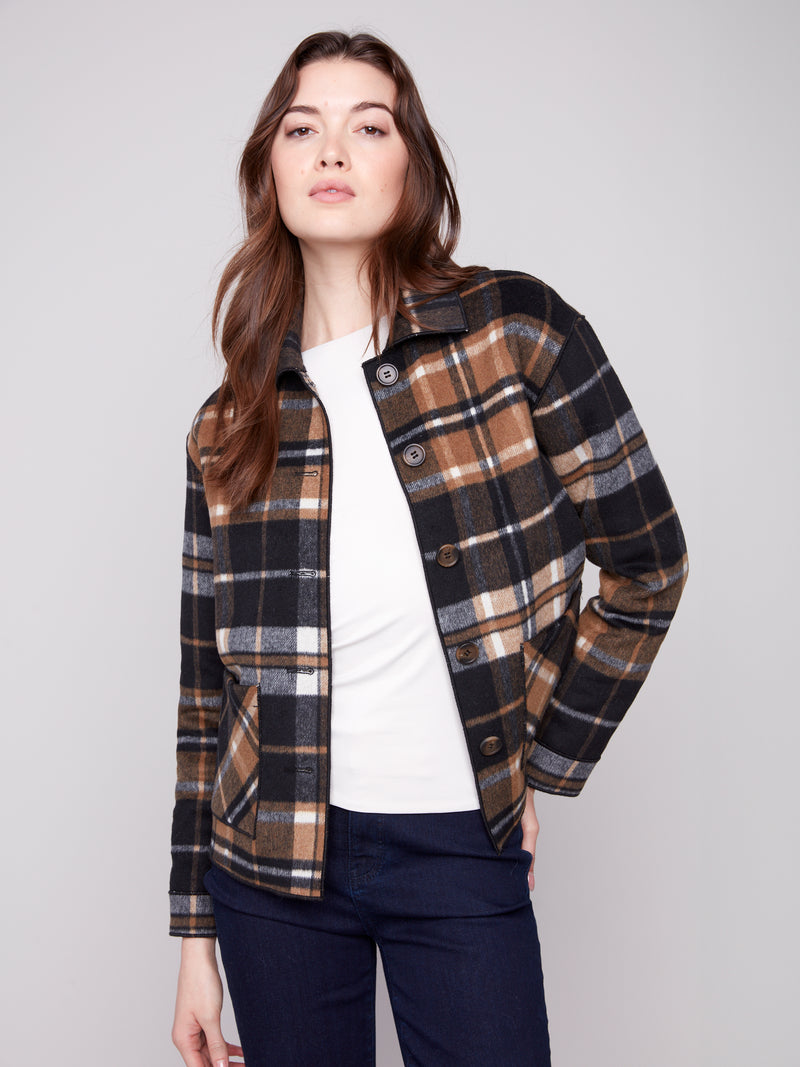 CHARLIE B // 6185Y REVERSIBLE JACKET COCOA