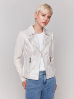 CHARLIE B // C6273F PERFECTO JACKET CHAMPAGNE