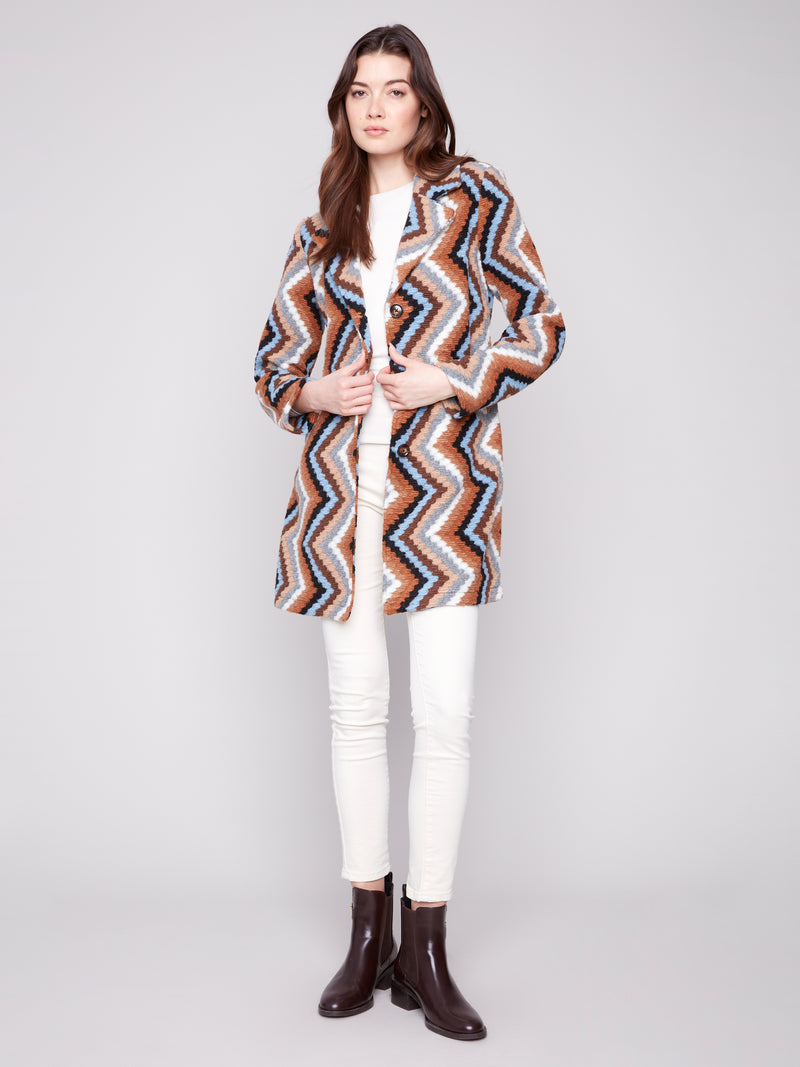 CHARLIE B // 6346R LONG CROCHET JACKET