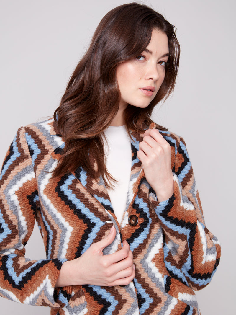 CHARLIE B // 6346R LONG CROCHET JACKET