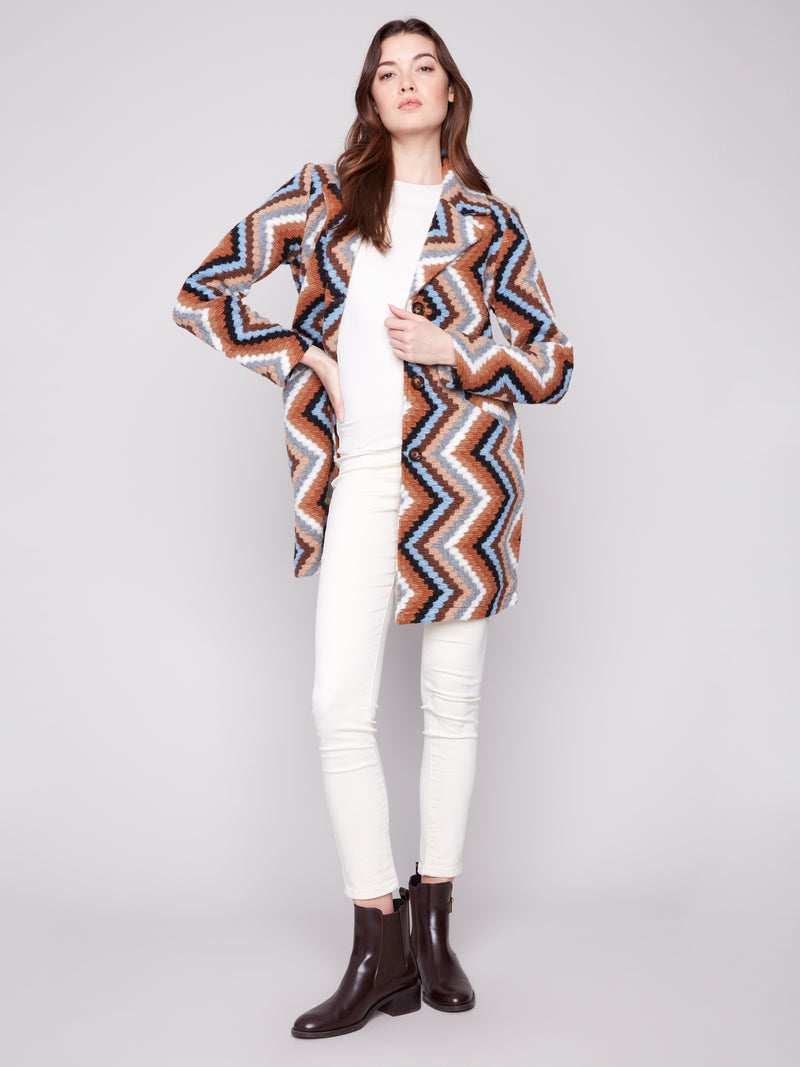 CHARLIE B // 6346R LONG CROCHET JACKET