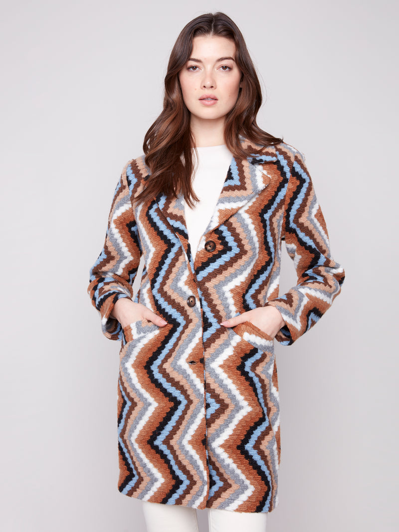CHARLIE B // 6346R LONG CROCHET JACKET