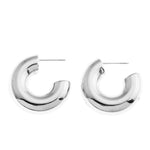 HACKNEY NINE // DEMONTE CHUNKY HOOP EARRINGS SILVER