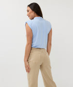 ESQUALO // 07006 SLEEVELESS POLO SKY BLUE