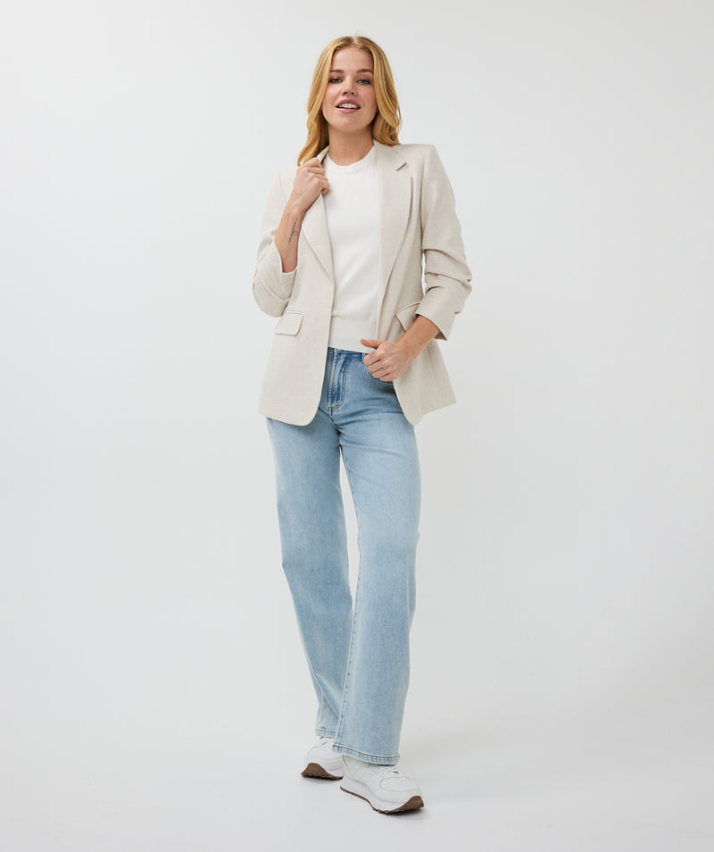 ESQUALO // 10010 LINEN LOOK BLAZER SAND